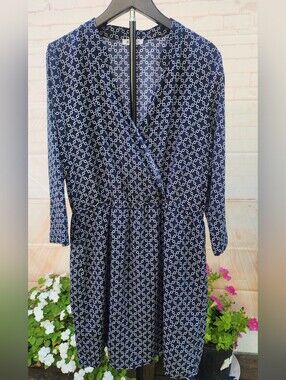 JustFab Black and White Geometric Print Dress Size XL